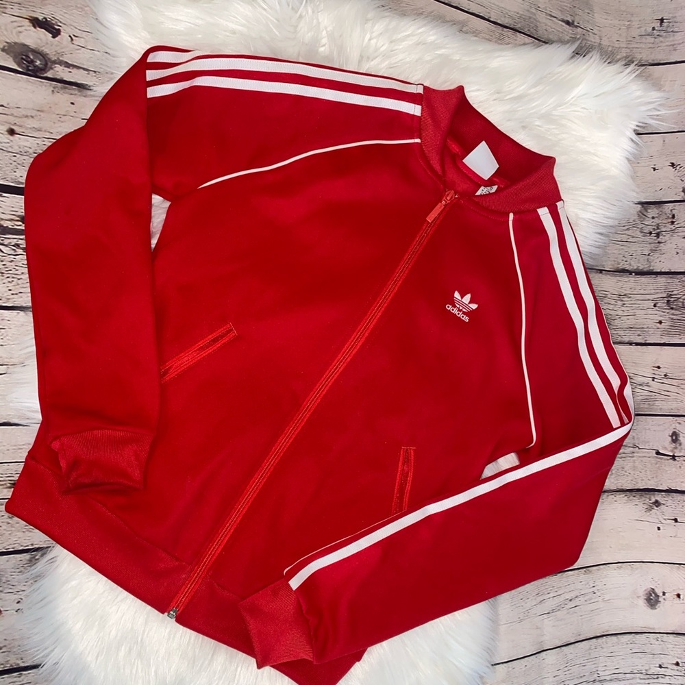 Red adidas jacket